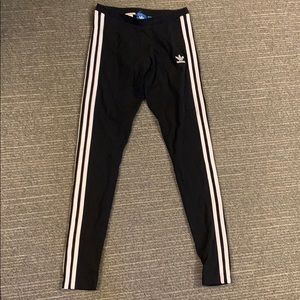 Adidas three stripe leggings